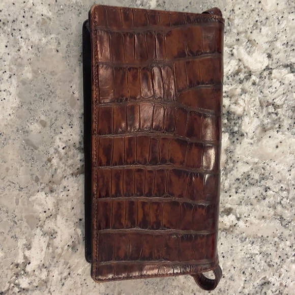 TUSK Handbags - TUSK brown crocodile print cross body bag